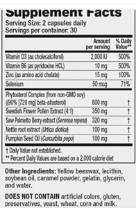 Pros-T Prostate Ingredients